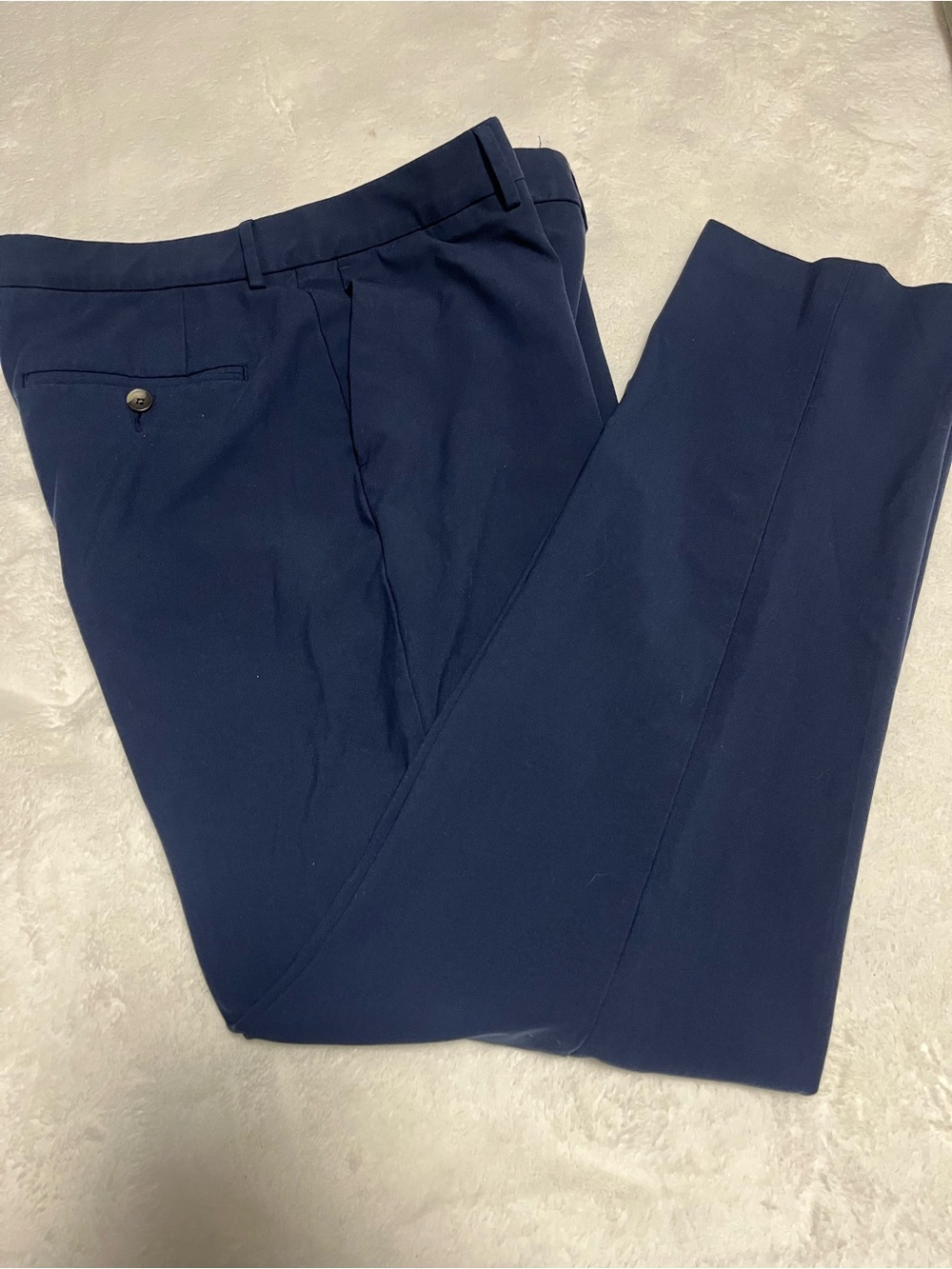 JM Haggar Men's Navy Flat-Front Dress pants 36W34L slim fit